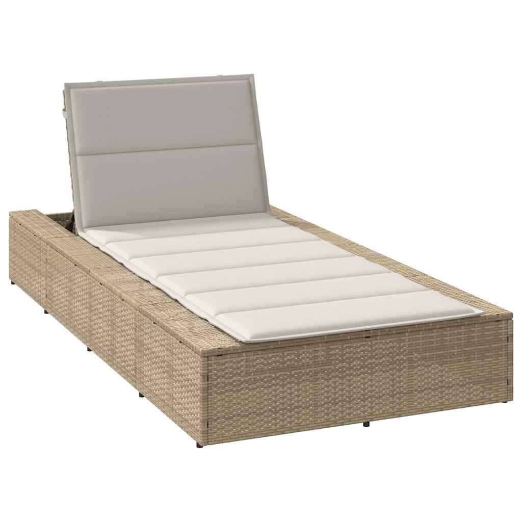 PANGIVO - Transat avec coussin flottant beige résines tressée 210 x 100 x 79 cm, Poids :22.8kg - PANGIVO - Image 1