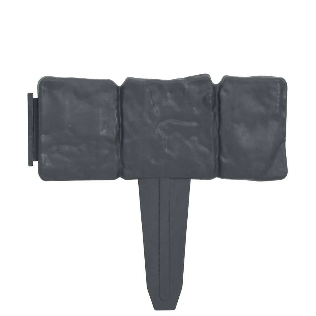 Bordure pelouse aspect pierre plastique anthracite délimitation jardin 41pcs 10m - ComfortXL Outdoor Living - Image 3