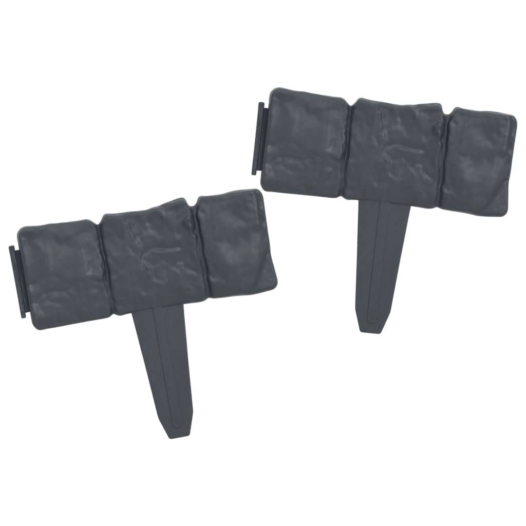 Bordure pelouse aspect pierre plastique anthracite délimitation jardin 41pcs 10m - ComfortXL Outdoor Living - Image 5