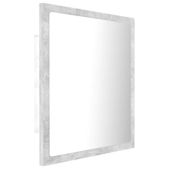 Miroir à led de salle de bain 40 x 8,5 x 37 cm acrylique gris - Image 1