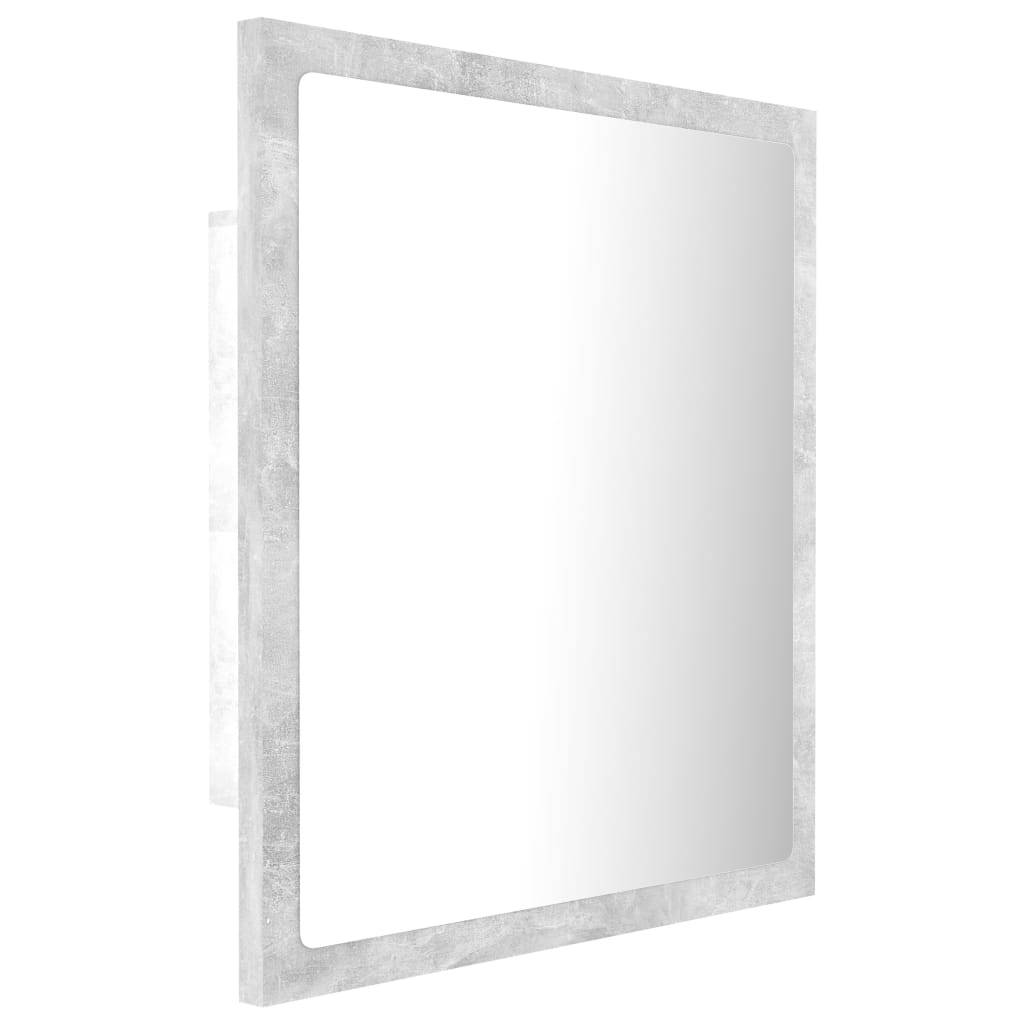 Miroir à led de salle de bain 40 x 8,5 x 37 cm acrylique gris - Image 1