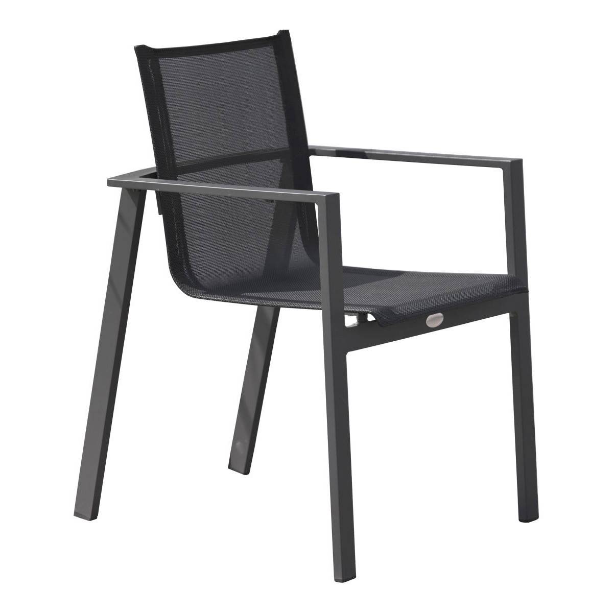 Dcb Garden - Fauteuil de Jardin Empilable "Miami" 84cm Gris Anthracite - Image 1