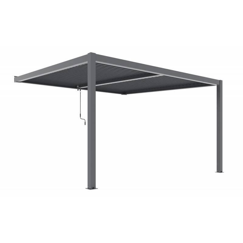 Pergola adossée bioclimatique aluminium 12 m² anthracite X-Metal résistante vent 117km/h neige 60kg/m² - Image 4