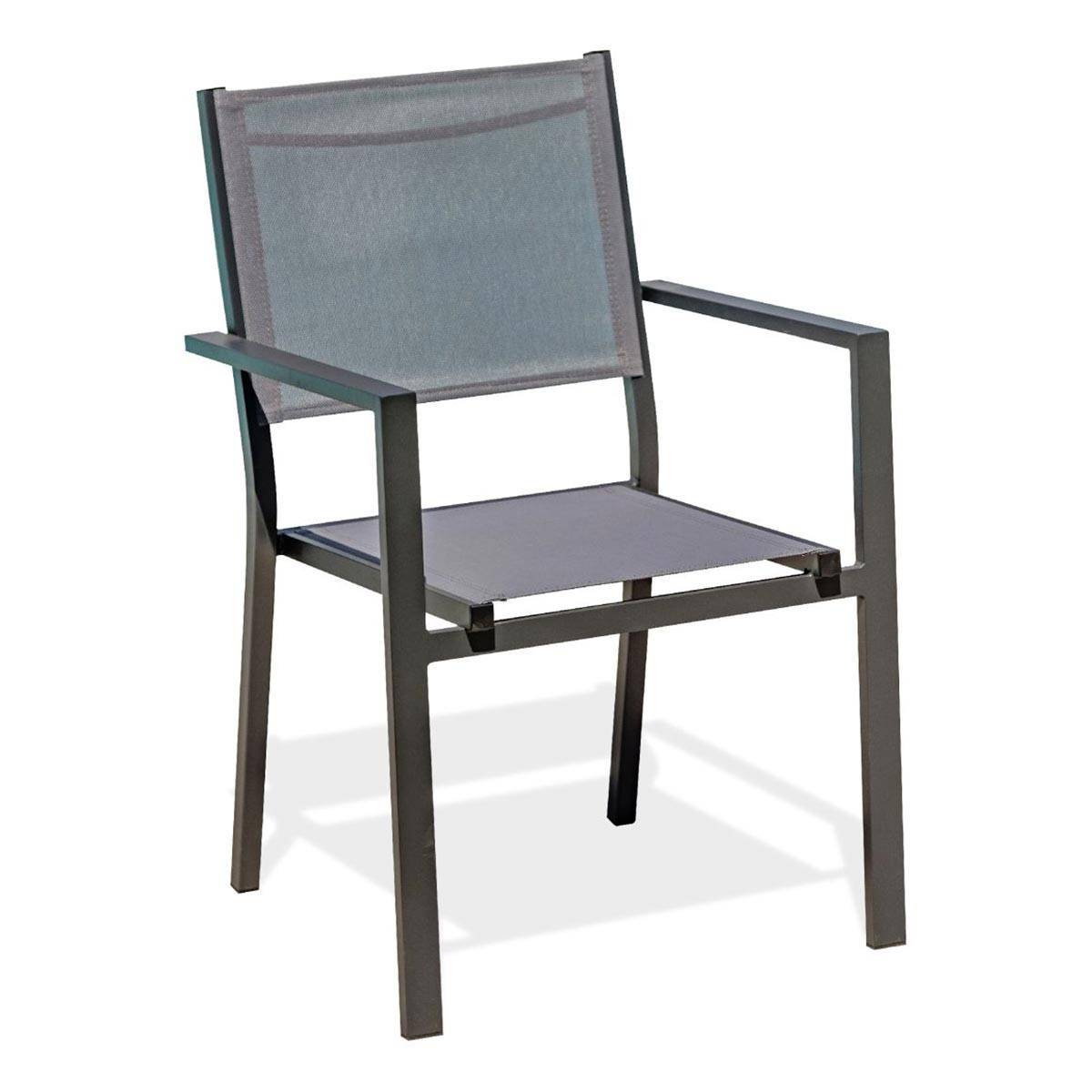 Dcb Garden - Fauteuil de Jardin Empilable "Tolede" 87cm Gris Anthracite - Image 1