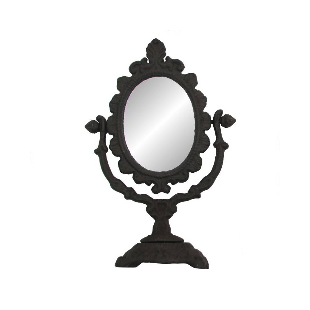 Miroir à poser en fonte marron 30 x 19 x 7 cm Chemin de campagne - Image 1
