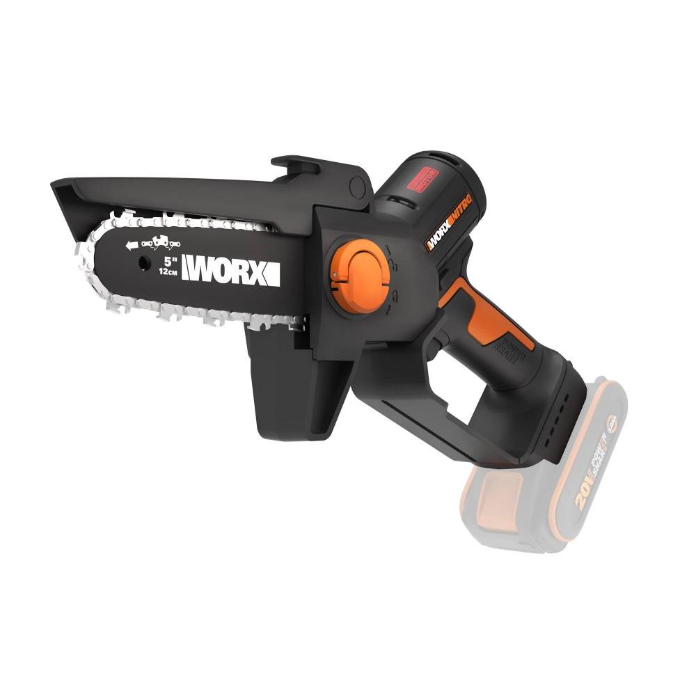 Tronconneuse elagueuse sur batterie WORX 20 V, guide de 12 cm sans batterie