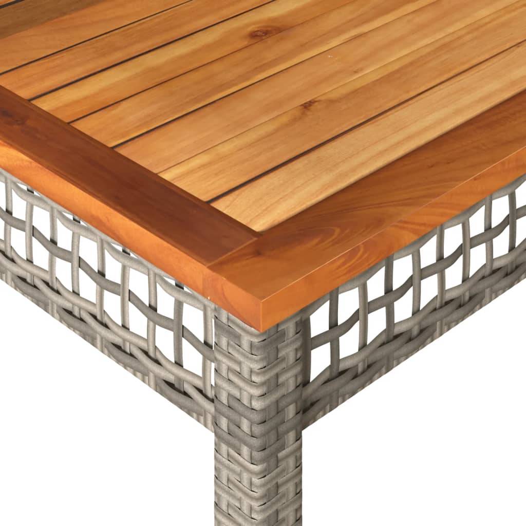 PANGIVO - Table de jardin résine tressée et bois acacia gris 80 x 80 x 74 cm - PANGIVO - Image 7