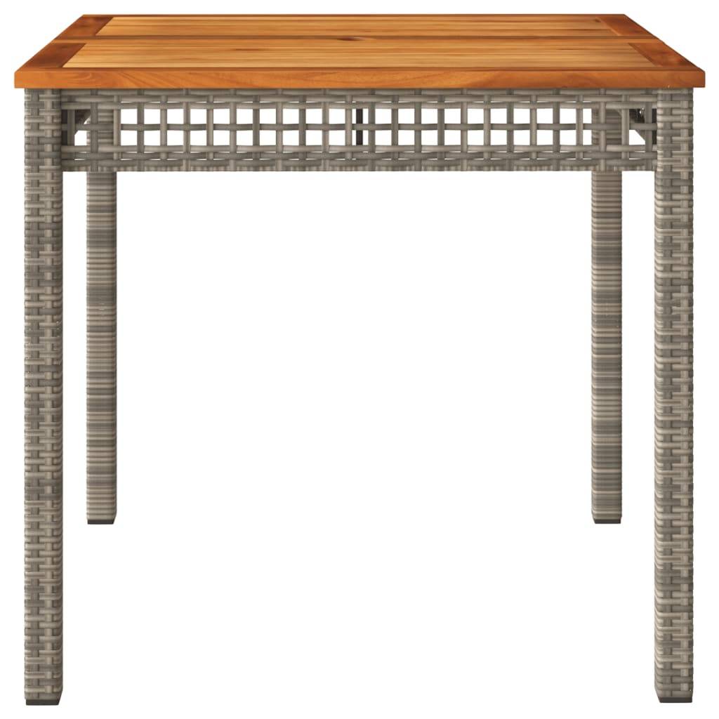 PANGIVO - Table de jardin résine tressée et bois acacia gris 80 x 80 x 74 cm - PANGIVO - Image 4