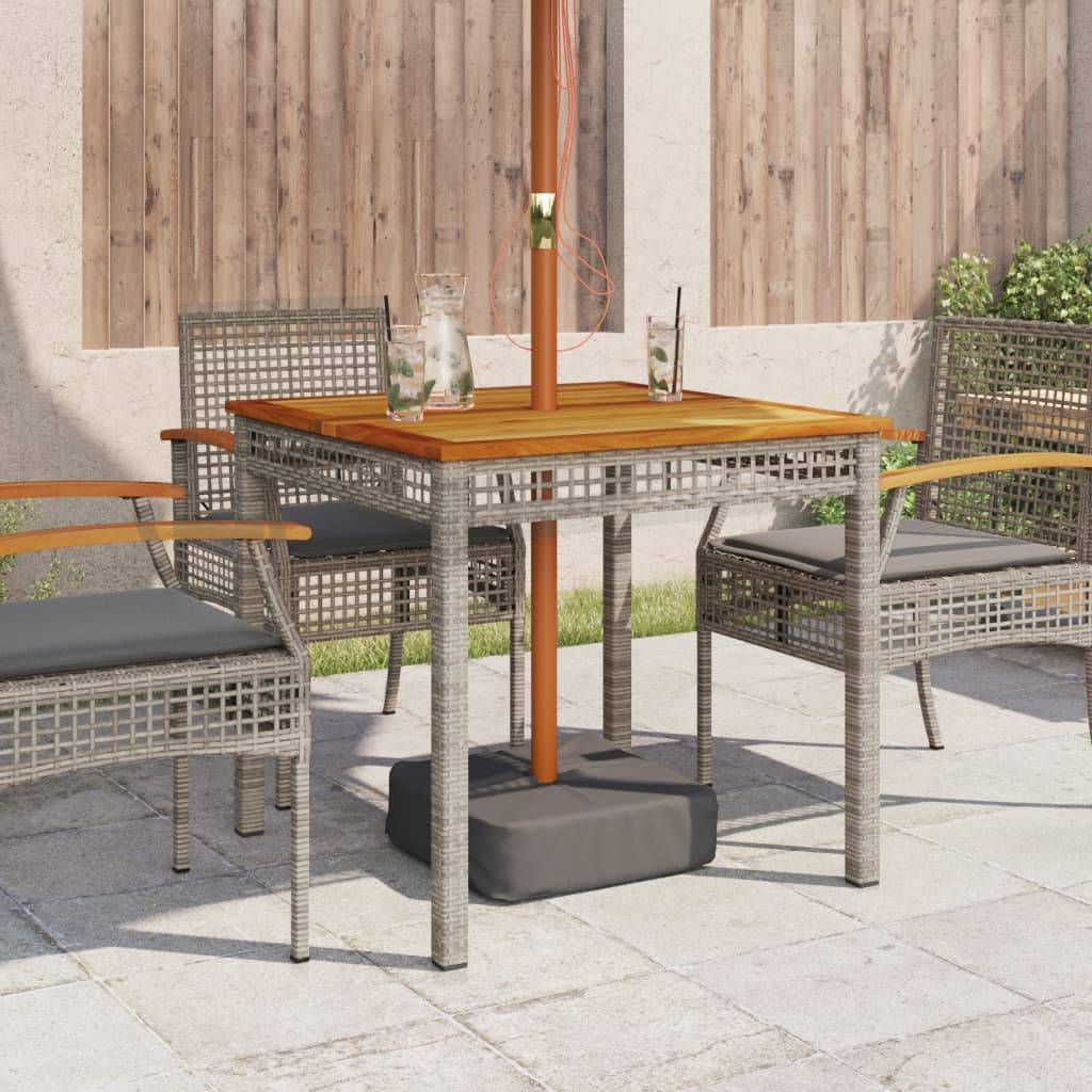PANGIVO - Table de jardin résine tressée et bois acacia gris 80 x 80 x 74 cm - PANGIVO - Image 3