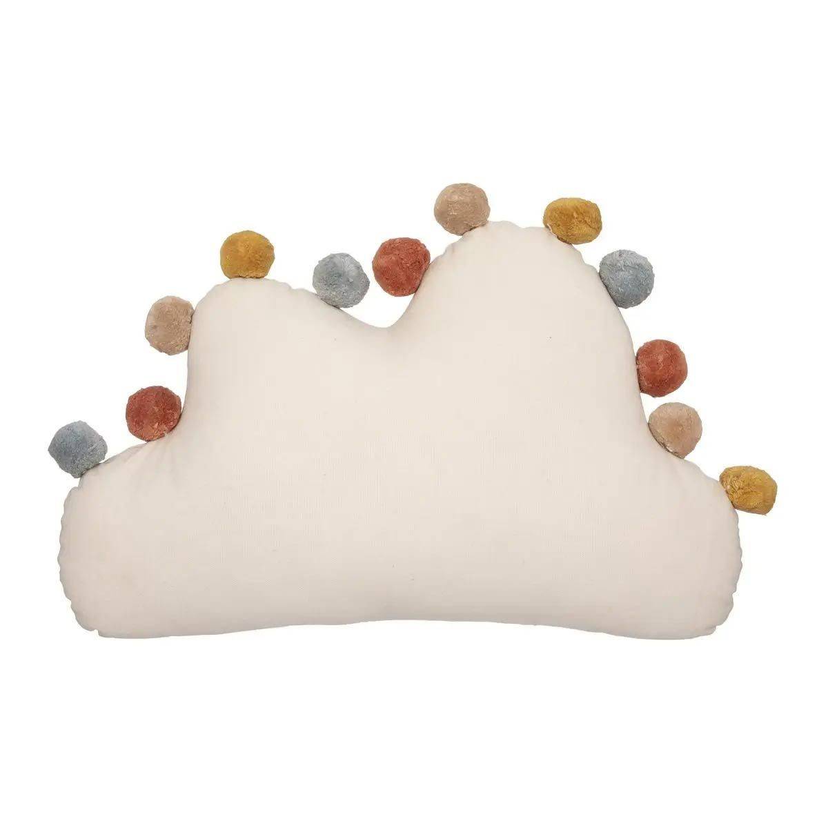 Coussin Enfant Pompons "Nuage" 30x50cm Ivoire - Image 2