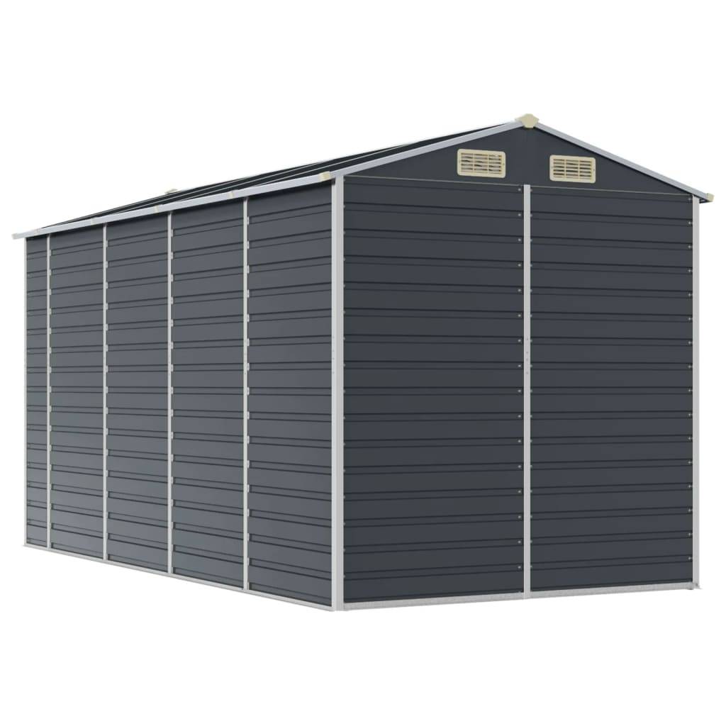 Vidaxl - Abri de jardin anthracite 191x385x198 cm acier galvanisé vidaXL 3188256 - Image 8