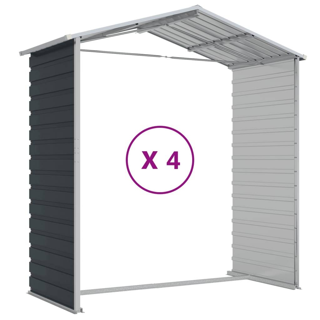 Vidaxl - Abri de jardin anthracite 191x385x198 cm acier galvanisé vidaXL 3188256 - Image 8
