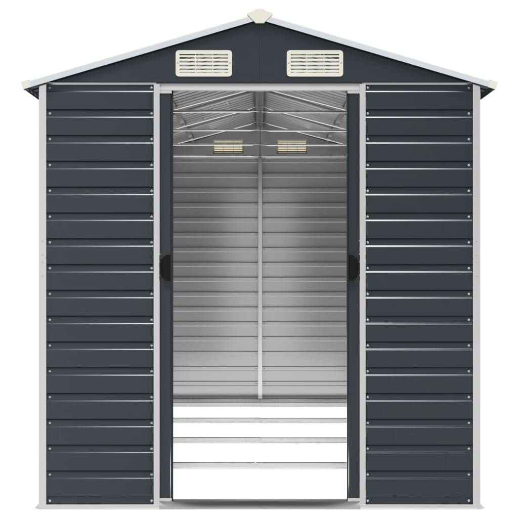Vidaxl - Abri de jardin anthracite 191x385x198 cm acier galvanisé vidaXL 3188256 - Image 6