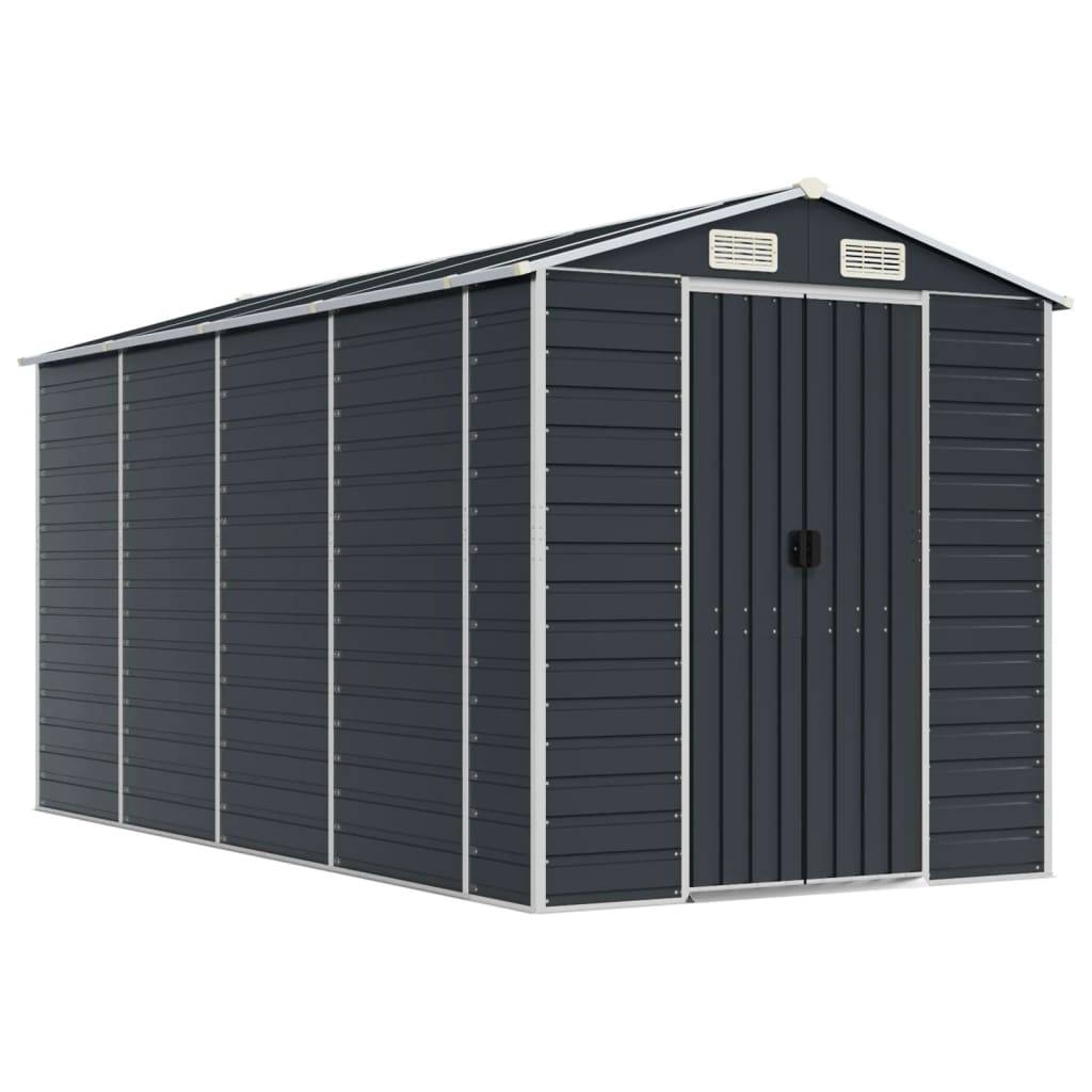 Vidaxl - Abri de jardin anthracite 191x385x198 cm acier galvanisé vidaXL 3188256 - Image 2