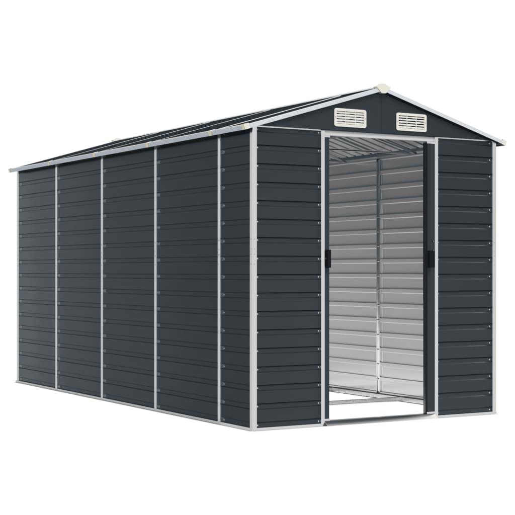 Vidaxl - Abri de jardin anthracite 191x385x198 cm acier galvanisé vidaXL 3188256 - Image 9