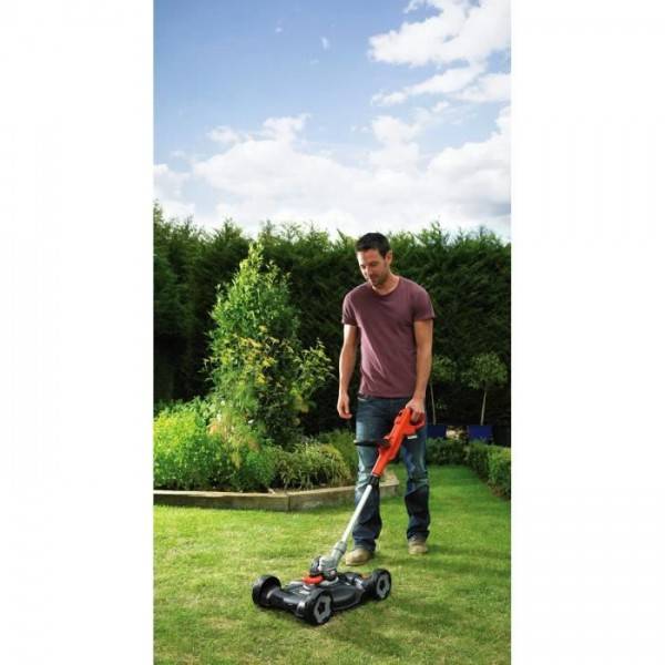 Tondeuse a Gazon Outil 3en1 sur batterie 18V 28cm de coupe BLACK+DECKER STC1820CM - Grande autonomie - Image 3