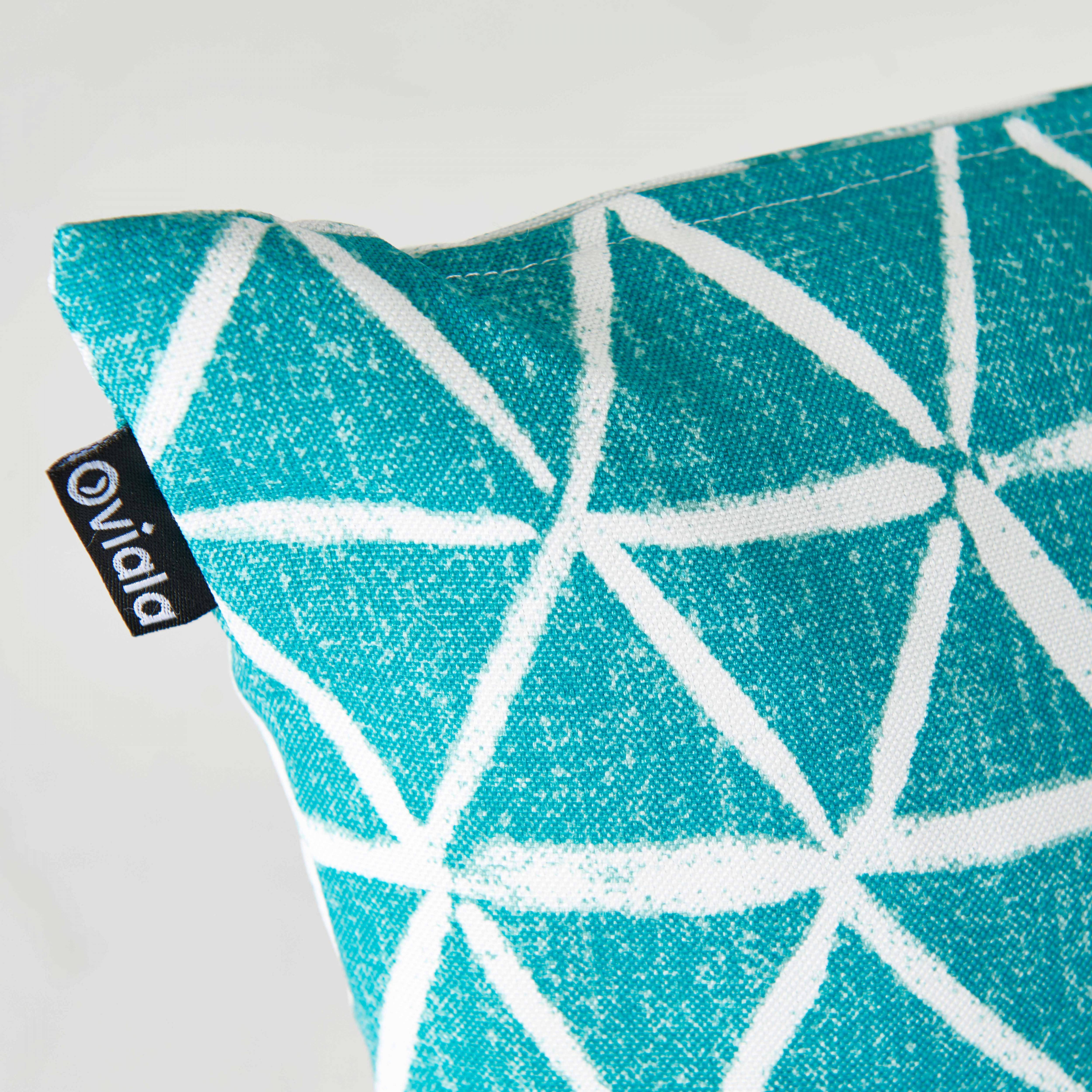 Oviala - Lot de 2 coussins carrés polyester lagune 45x45x8 cm Quito - Oviala - Image 2