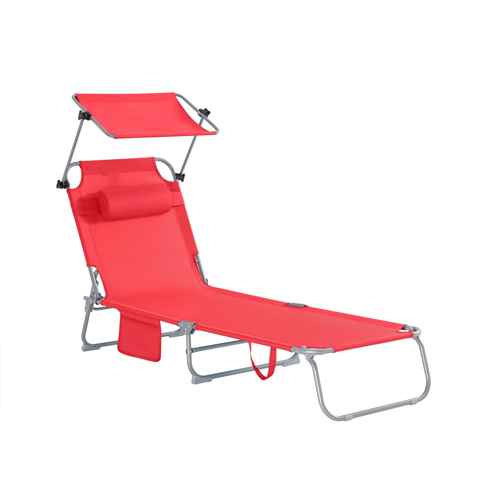 SoBuy Transat Pliable Chaise Longue avec Pare-Soleil Réglable - Image 1