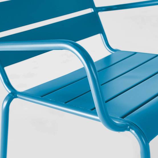 Oviala - Fauteuil de jardin bas relax acier bleu pacific Palavas - Oviala - Image 5