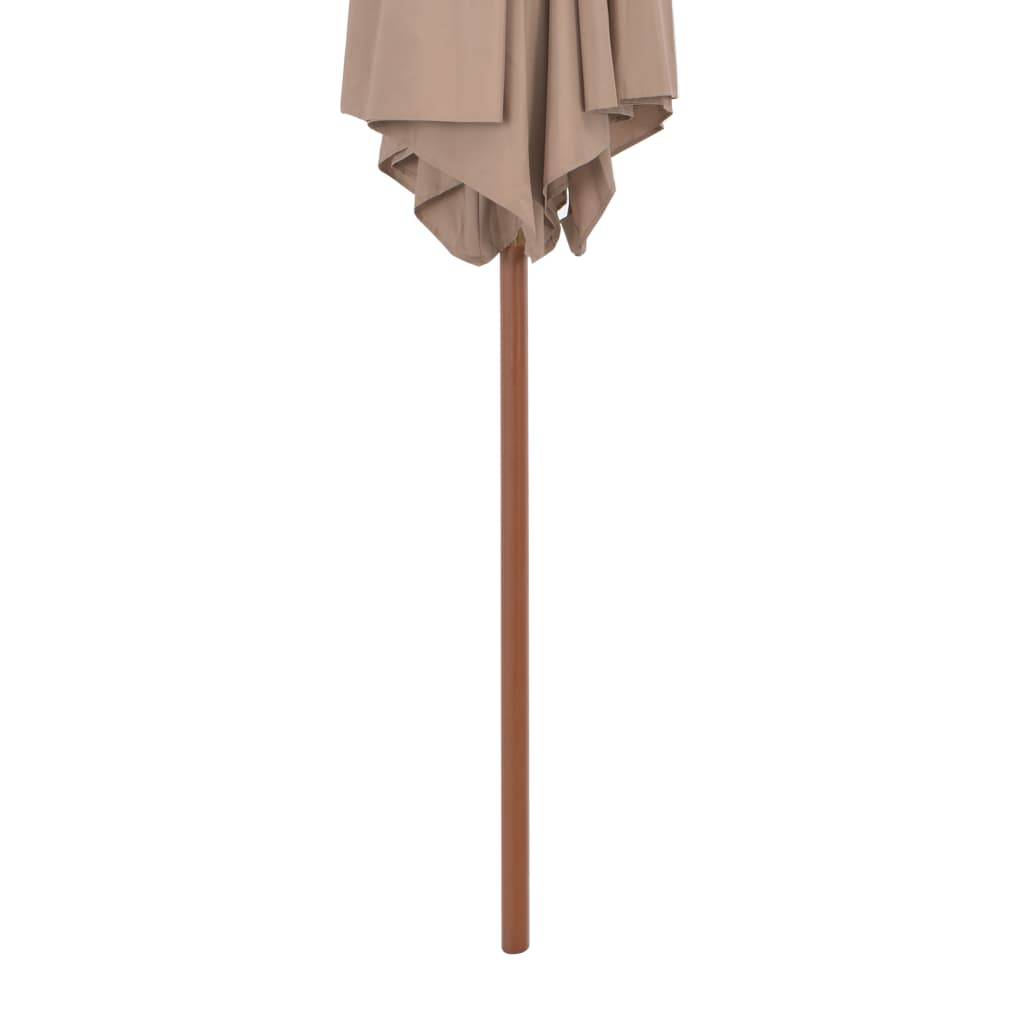 Helloshop26 - Parasol avec mât en bois 270 cm taupe - Image 4