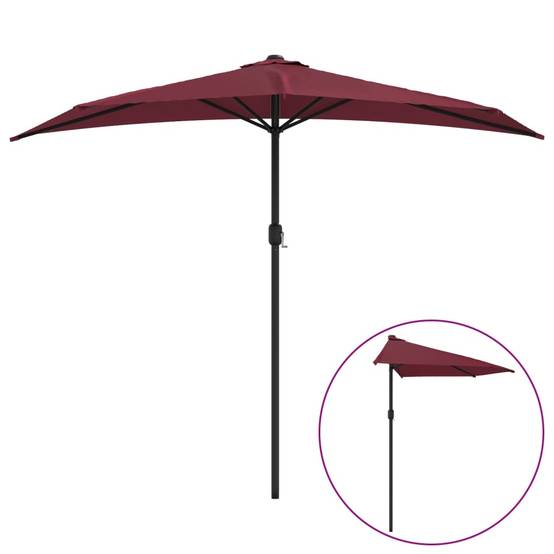 Parasol de balcon aluminium bordeaux 270 x 144 x 222 cm - PANGIVO - Image 2