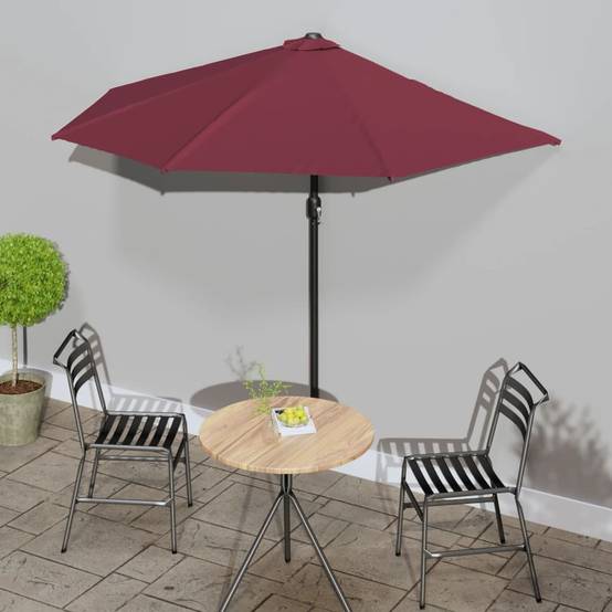 Parasol de balcon aluminium bordeaux 270 x 144 x 222 cm - PANGIVO - Image 1