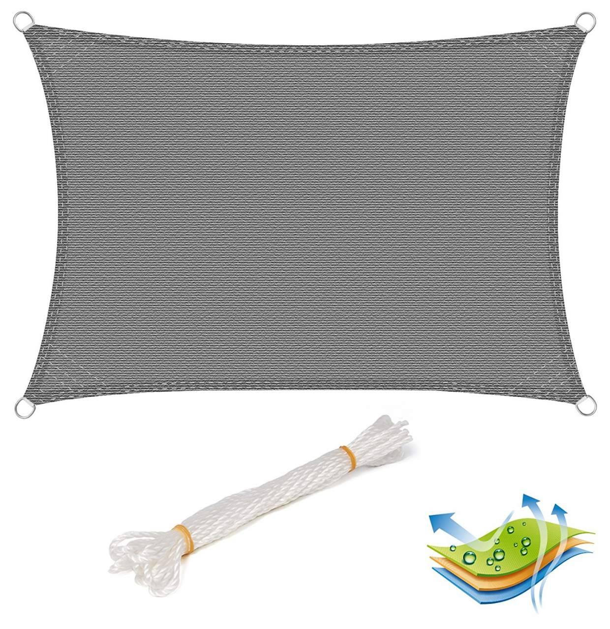 Helloshop26 - Voile d'ombrage pour jardin extérieur patio yard party bloc UV, 2x3m gris - Image 1