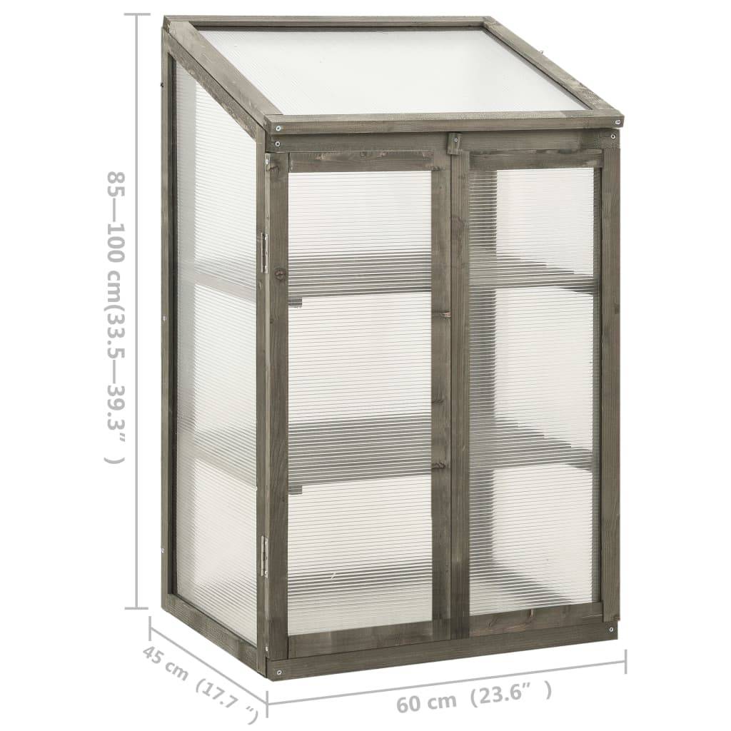 PANGIVO - Serre bois de sapin et polycarbonate gris 60 x 45 x 100 cm - PANGIVO - Image 7