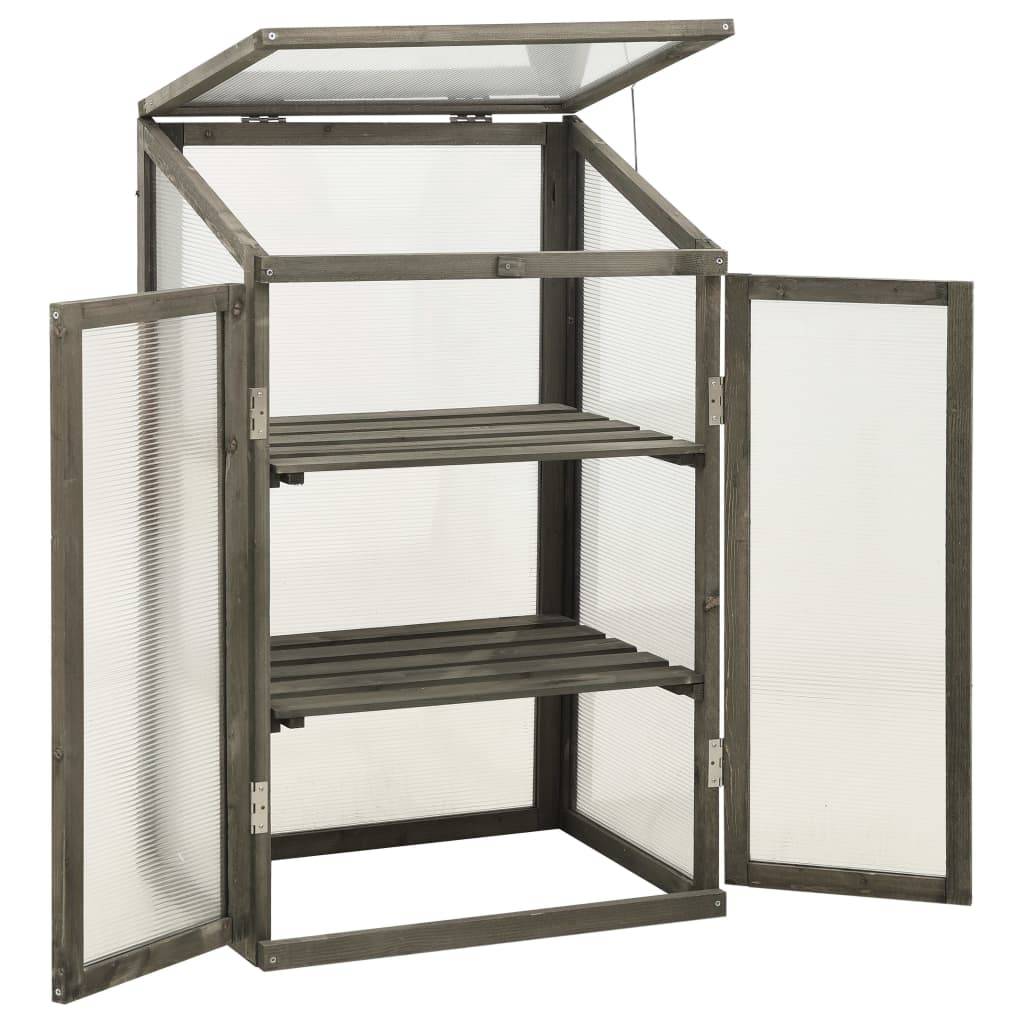 PANGIVO - Serre bois de sapin et polycarbonate gris 60 x 45 x 100 cm - PANGIVO - Image 2