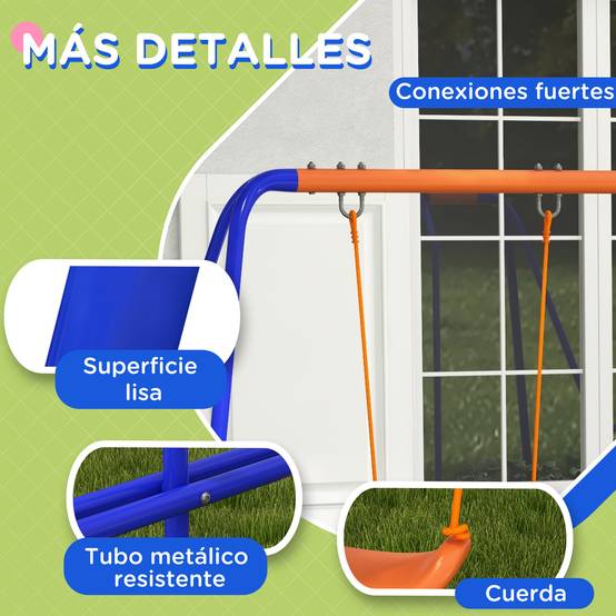 Ensemble de jeu 4-en-1 multicolore 2 balançoires balancelle et toboggan pour enfants - Image 9