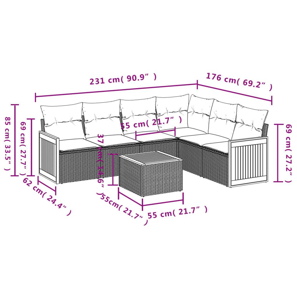 Salon de jardin 7 places modulable en résine tressée avec rangement et table basse noir – ComfortXL Outdoor Living - Image 3