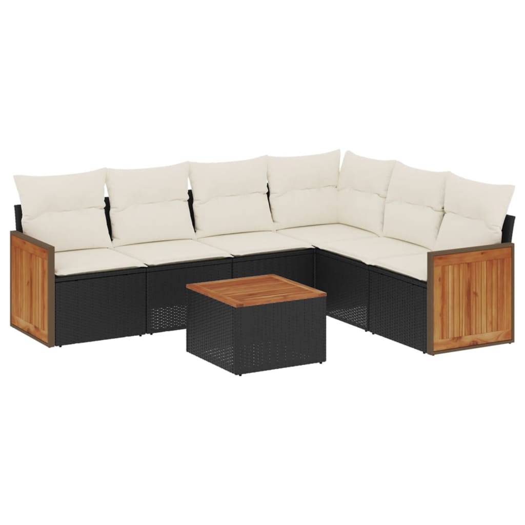 Salon de jardin 7 places modulable en résine tressée avec rangement et table basse noir – ComfortXL Outdoor Living - Image 2