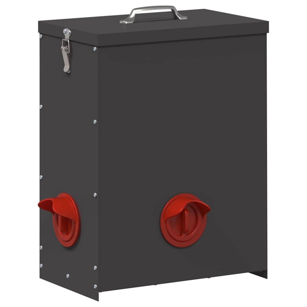 Grande Mangeoire Acier Poule Étanche 25kg Noir - ComfortXL Outdoor Living - Image 2
