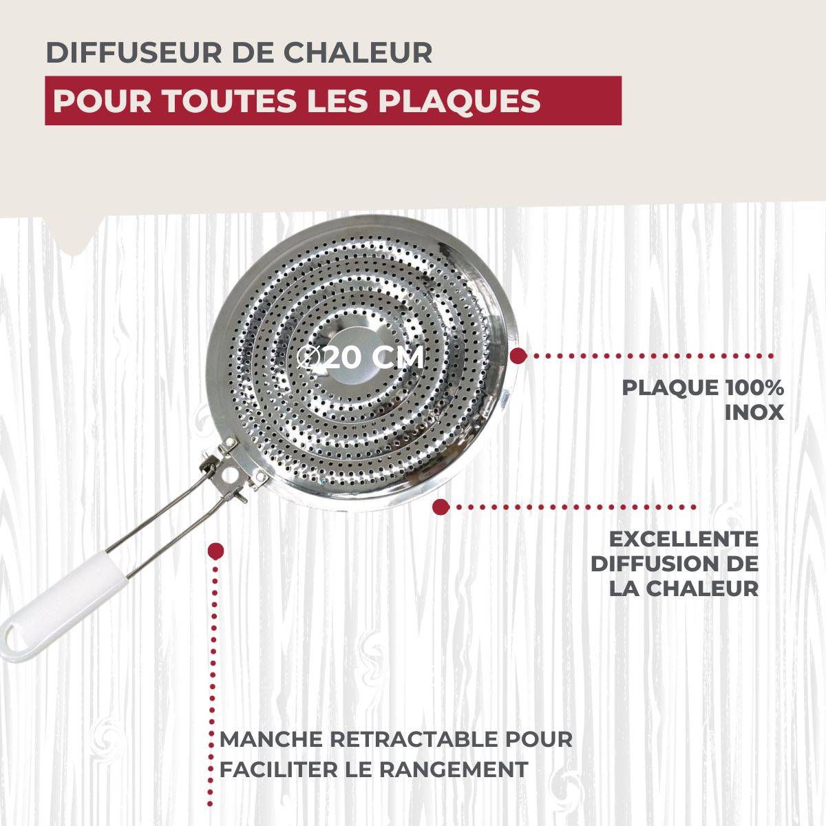 Diffuseur de chaleur pour plaque de cuisson gaz Fackelmann - Image 3
