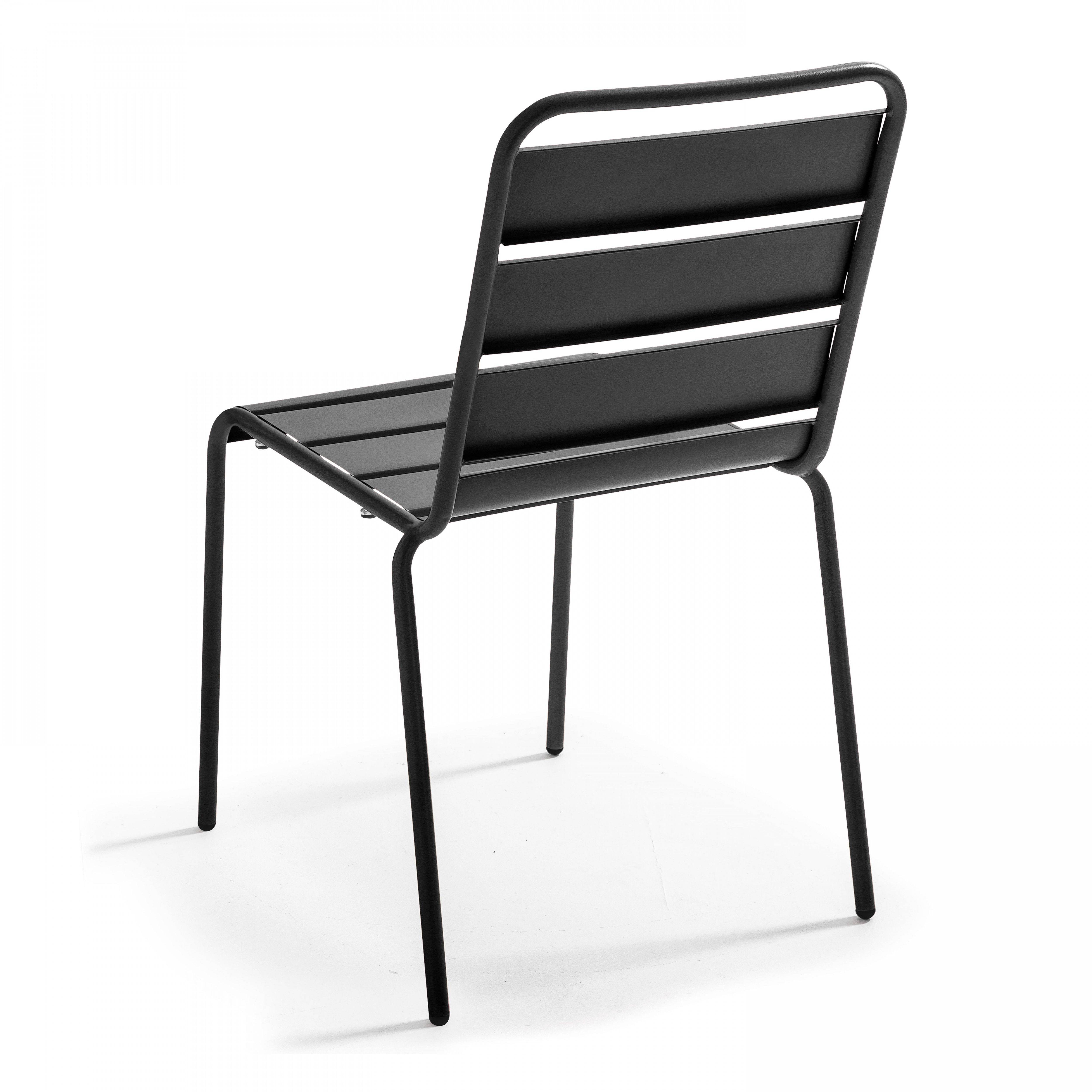 Oviala - Ensemble table de jardin et 8 chaises en métal gris Palavas - Oviala - Image 6