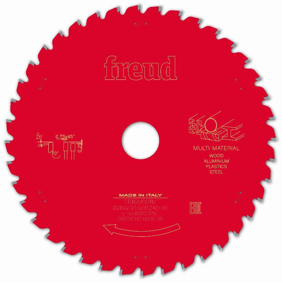 Lame pour scie circulaire portative FREUD - Ø216 2/1,6 AL30 Z40 TPB 0° - F03FS09887 -FR16M001M - Image 2