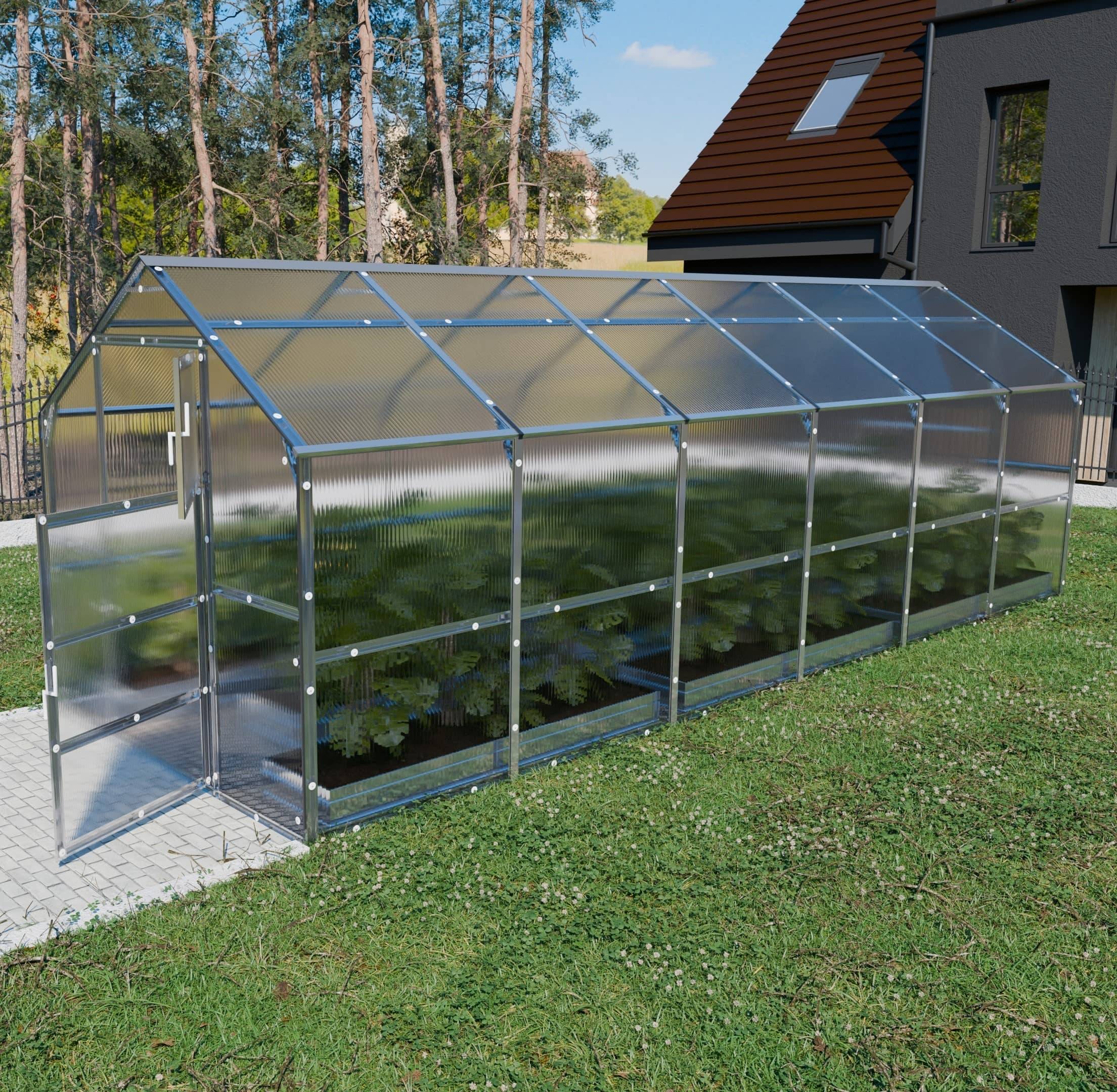 Serre KLASIKA BERNARD 2,35 x 6 m (14,1 m²), 6 mm avec revêtement en polycarbonate - Image 1