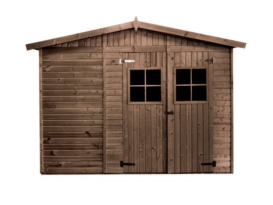 Gartflex - Abri de jardin en bois traité, surface utile 8.29m², 300x294cm ep 19mm, INT007 /GARTFLEX - Image 1