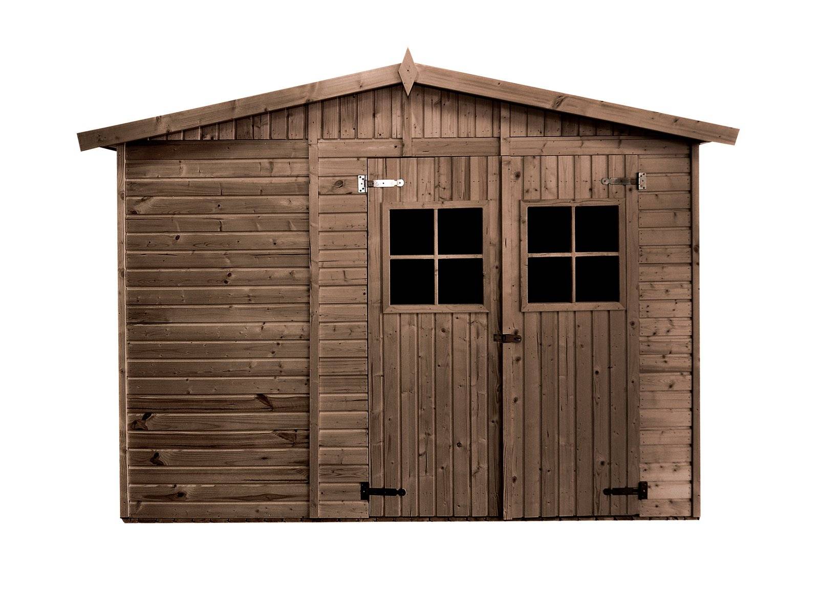 Gartflex - Abri de jardin en bois traité, surface utile 8.29m², 300x294cm ep 19mm, INT007 /GARTFLEX - Image 1
