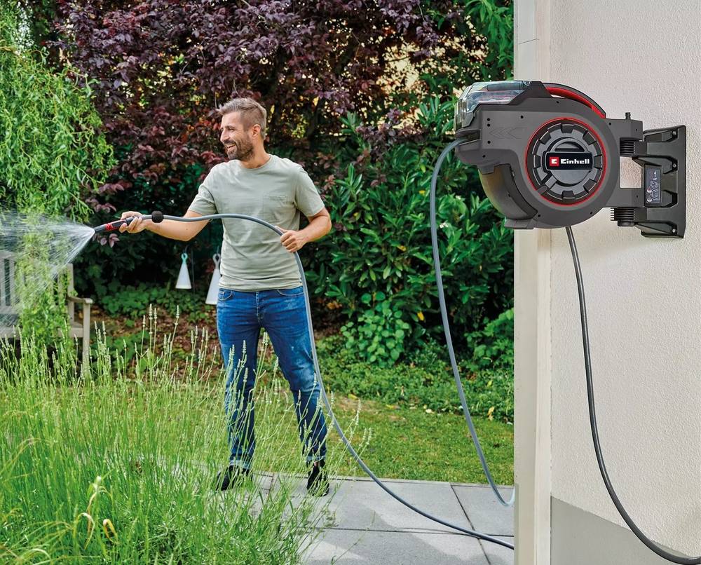 Einhell - Dévidoir de tuyau GE-HR 18/30-1 Li-Solo - 18V - tuyau 30m - enroulement auto - pivotant 180° - sans batterie Einhell - Image 3