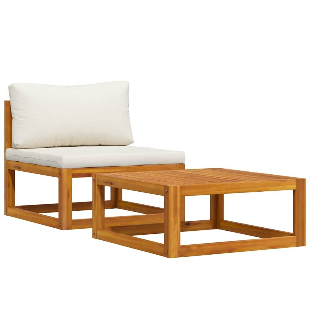 ComfortXL - Petit salon de jardin 2 pièces Bois d'Acacia Massif pour Balcon et Terrasse Blanc Cassé – ComfortXL Outdoor Living - Image 4