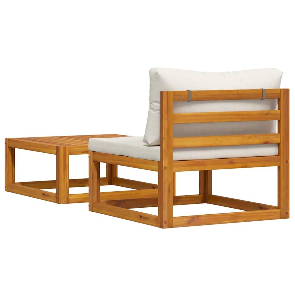 ComfortXL - Petit salon de jardin 2 pièces Bois d'Acacia Massif pour Balcon et Terrasse Blanc Cassé – ComfortXL Outdoor Living - Image 9