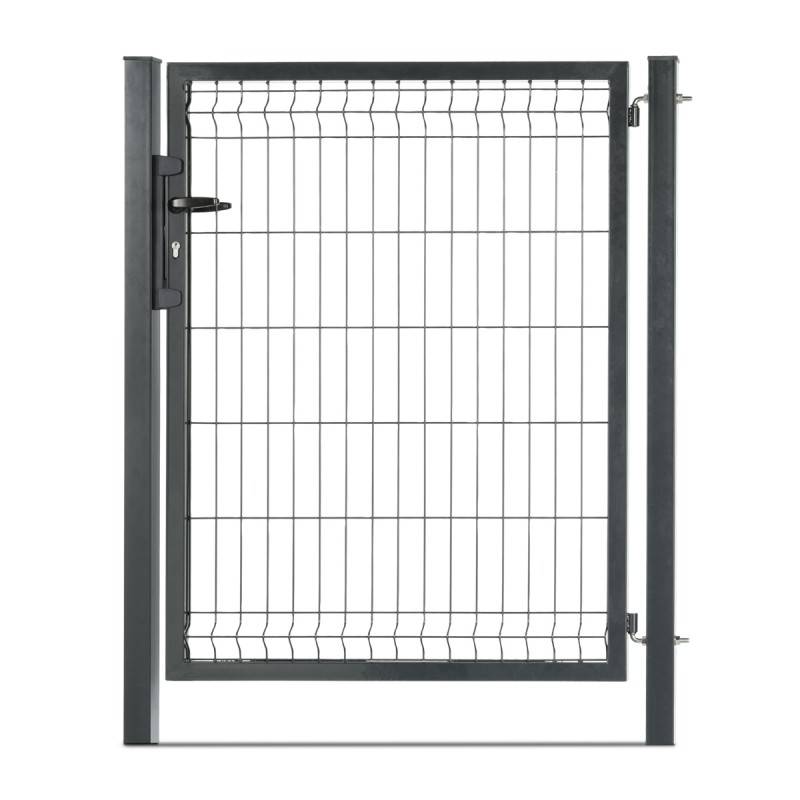 Portillon grillagé en acier galvanisé maille 200 x 50 occultable passage 1m x H 1m30 Gris anthracite - Easy Clôture - Image 1