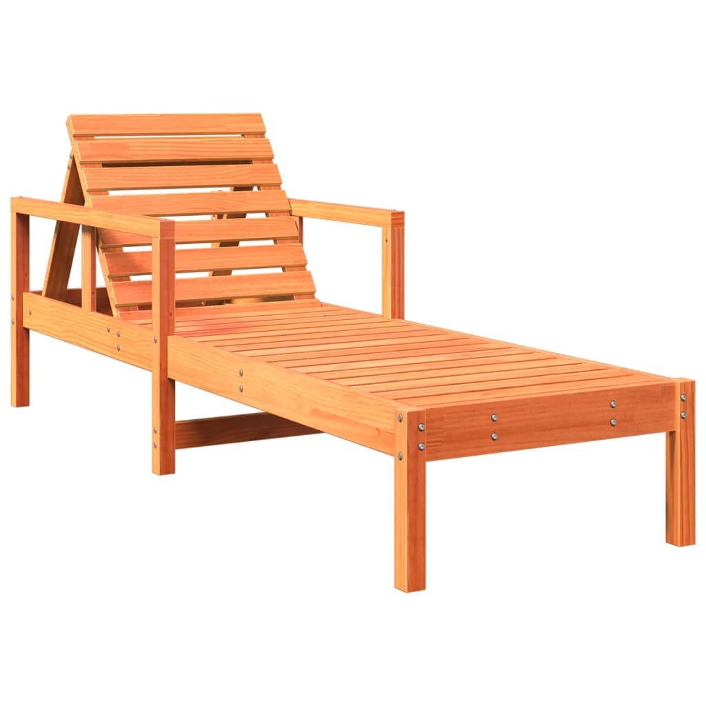 Vidaxl - Chaise longue cire marron 199,5x62x55 cm bois massif de pin vidaXL 844642 - Image 8