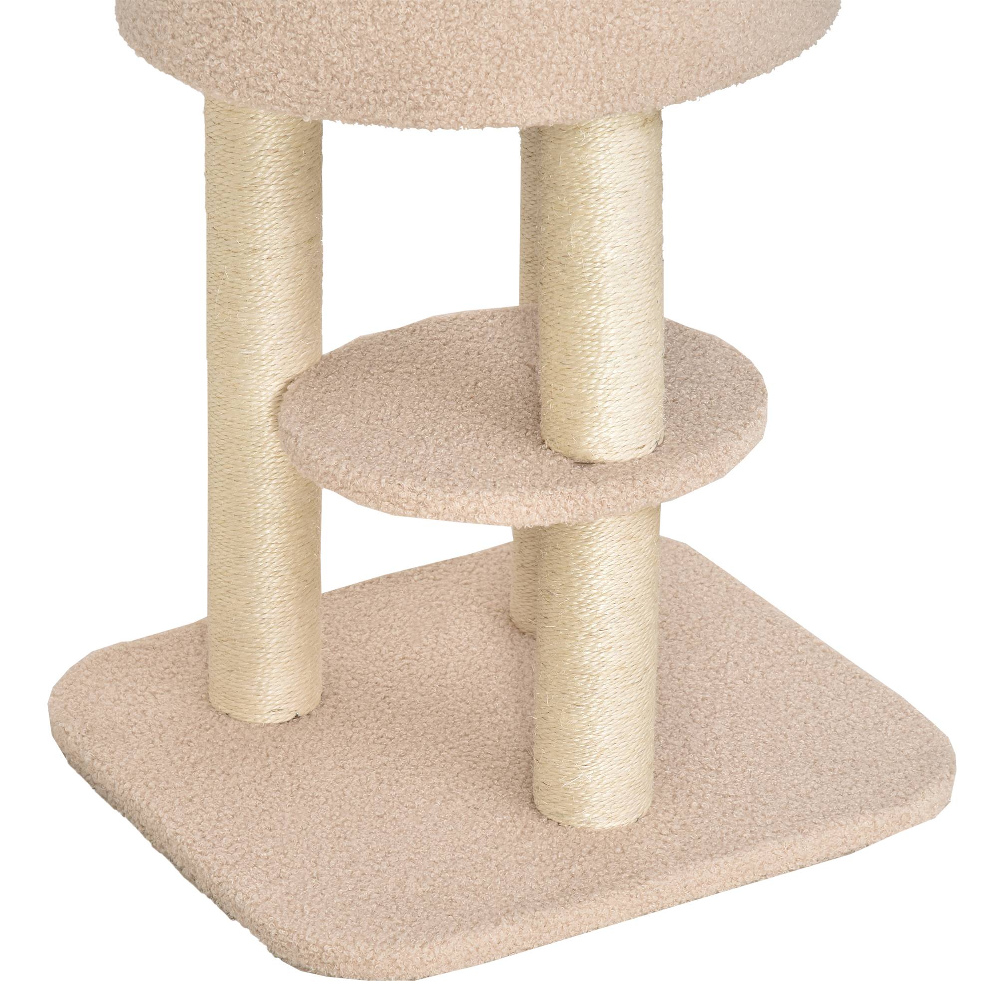 Arbre à chat 148 cm niche, 4 jouets, griffoirs sisal, grande plateforme, multi-étages, chats <5 kg - Image 9