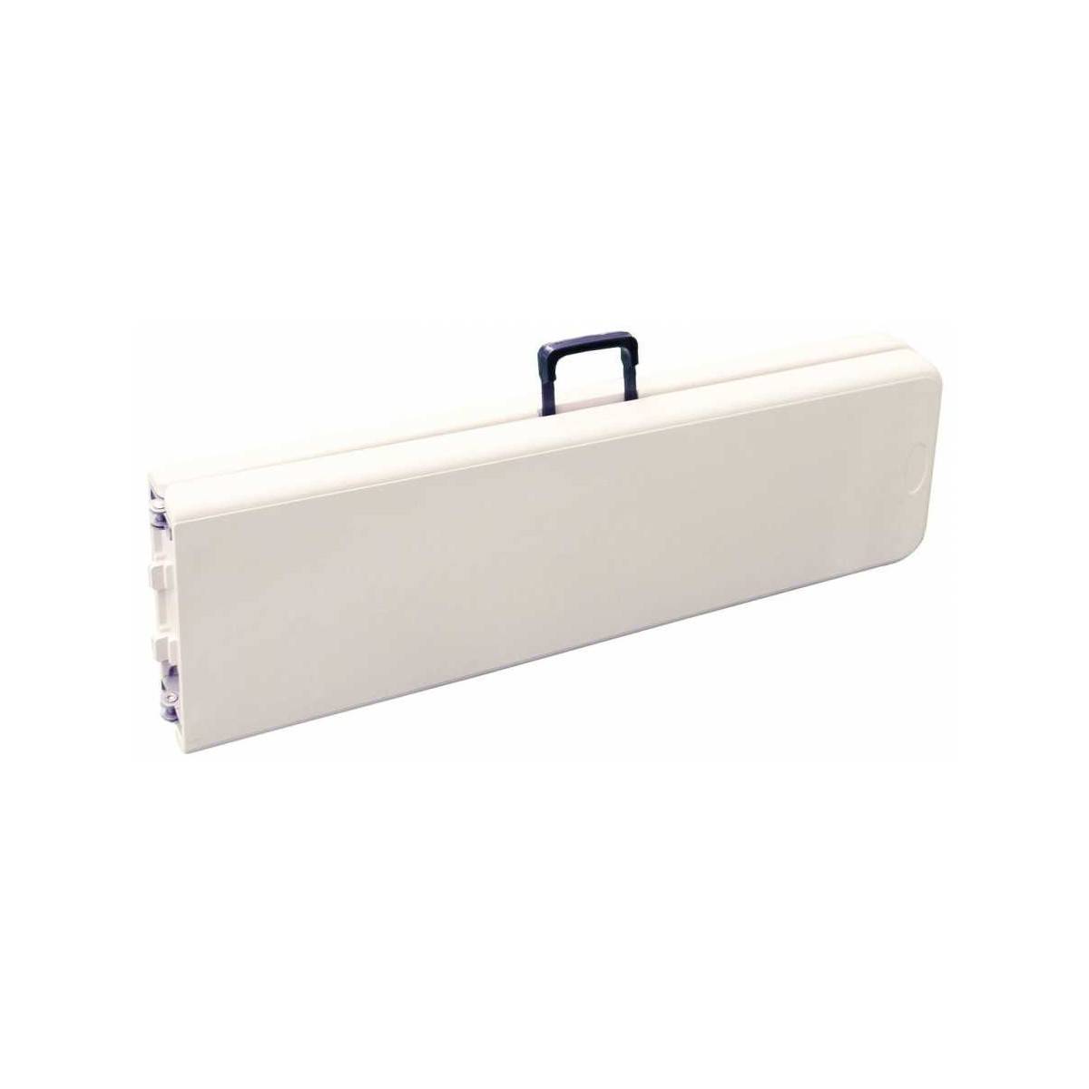 Banc de jardin 183x28xH42cm Blanc pliant Polypropylène Haute Résistance Camping Réceptions festivals évènements KZ GARDEN - Image 3