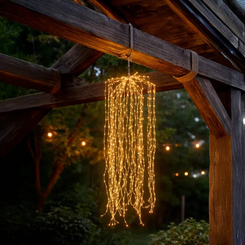 Lotti - Branche lumineuse H200cm 736 LED blanc chaud fixe champagne IP44 Lotti - Image 2