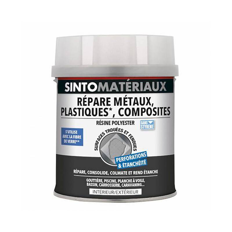 Résine polyester - répare métaux, plastiques, composites - 550g ou 1100g - SINTO - Contenance: Pot de 550g - Image 1