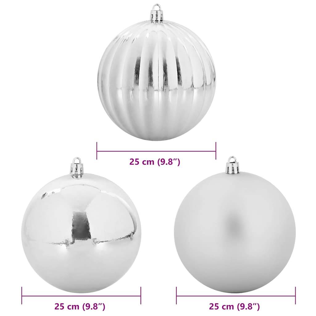 Vidaxl - Ensemble de Boules de Noël XXL 3 pc Argent Plastique vidaXL 42018876 - Image 6