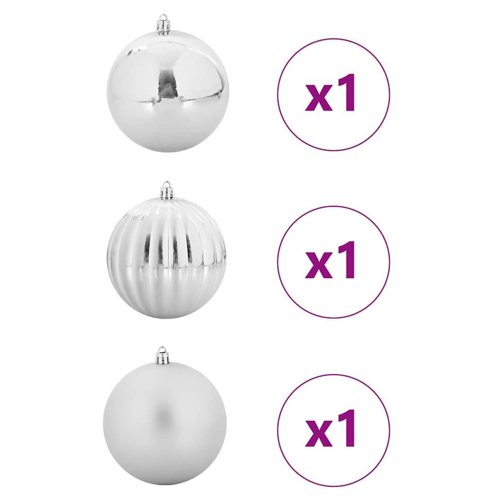 Vidaxl - Ensemble de Boules de Noël XXL 3 pc Argent Plastique vidaXL 42018876 - Image 4